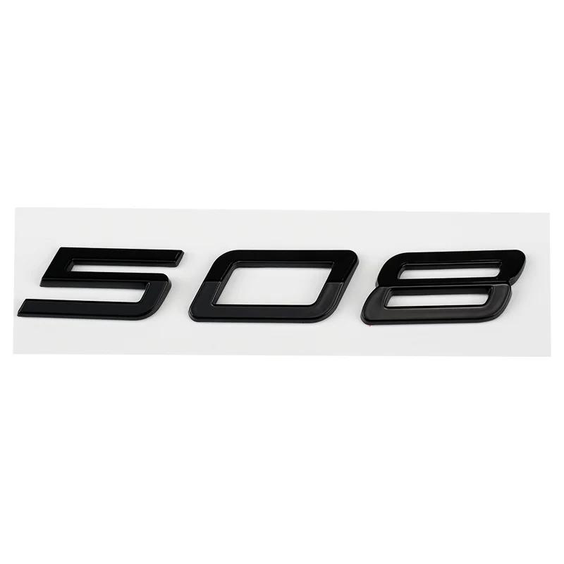 HRUC6 ABS New Letter Decal Car Trunk Emblem for Peugeot 508L 408X 508 408 308 208 Logo 3D Badge Rear Sticker Modification Accessories
