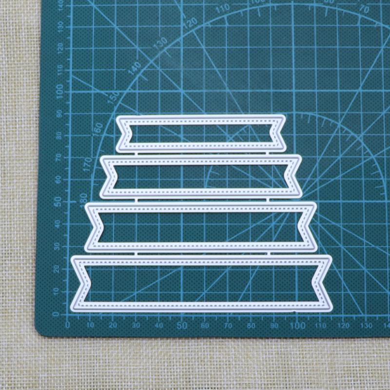 

Новые 4 шт. Металлические вырубные формы для этикеток, тиснение, скрапбукинг, трафарет, вырубная форма для поделок, для DIY открыток, ручная работа серебряный