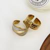 High Quality Alloy Ring With Wrinkle And Hollow Features Enhanced By White Drip Oil For A Sophisticated Touch