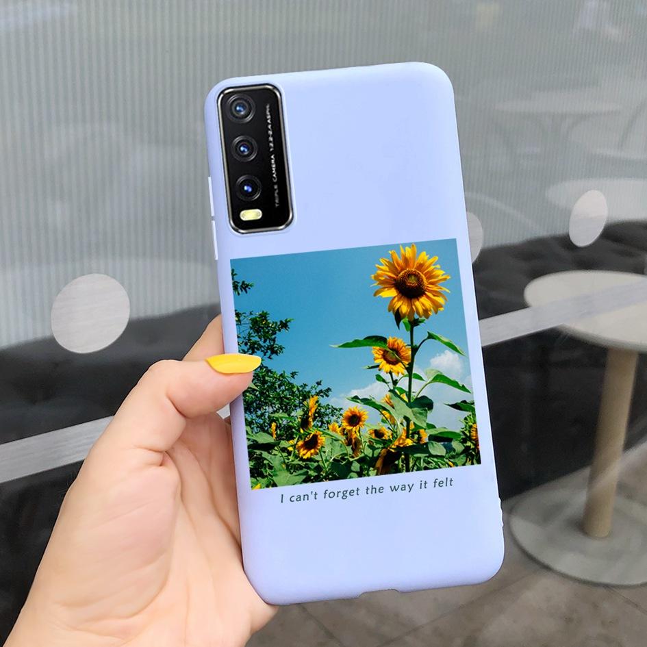For Vivo Y20 Y20i 2021 Case Silicone Fashion Daisy Sunflower Floral Soft Phone Cover For Vivo V2029 V2027 V2032 Y 20 Y 20i Coque
