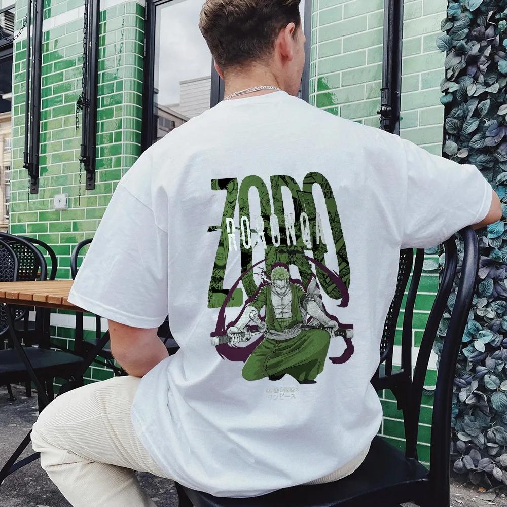 ONE PIECE Animation Derivatives Roronoa Zoro Printed Cotton Crew Neck Tshirt Mens Summer High Quality Casual 2025 Trending