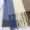 Plaid Scarf Women's Autumn Winter Imitation Cashmere Tassel Shawl Thick