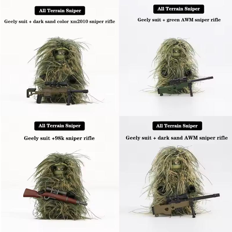 Military Series Soldier Figures Building Blocks SWAT Army Special Force Sniper Camouflage Clothes Ghillie Suit Games Bricks Toys