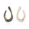 Stainless Steel Irregular U Shape Enamel Hoop Earrings For Women Gold Plated Black White Huggie Earrings Daily Party Jewelry