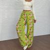 Women's Casual Christmas Print Elastic Waist Loose Fit With Plush Wide Leg Pants