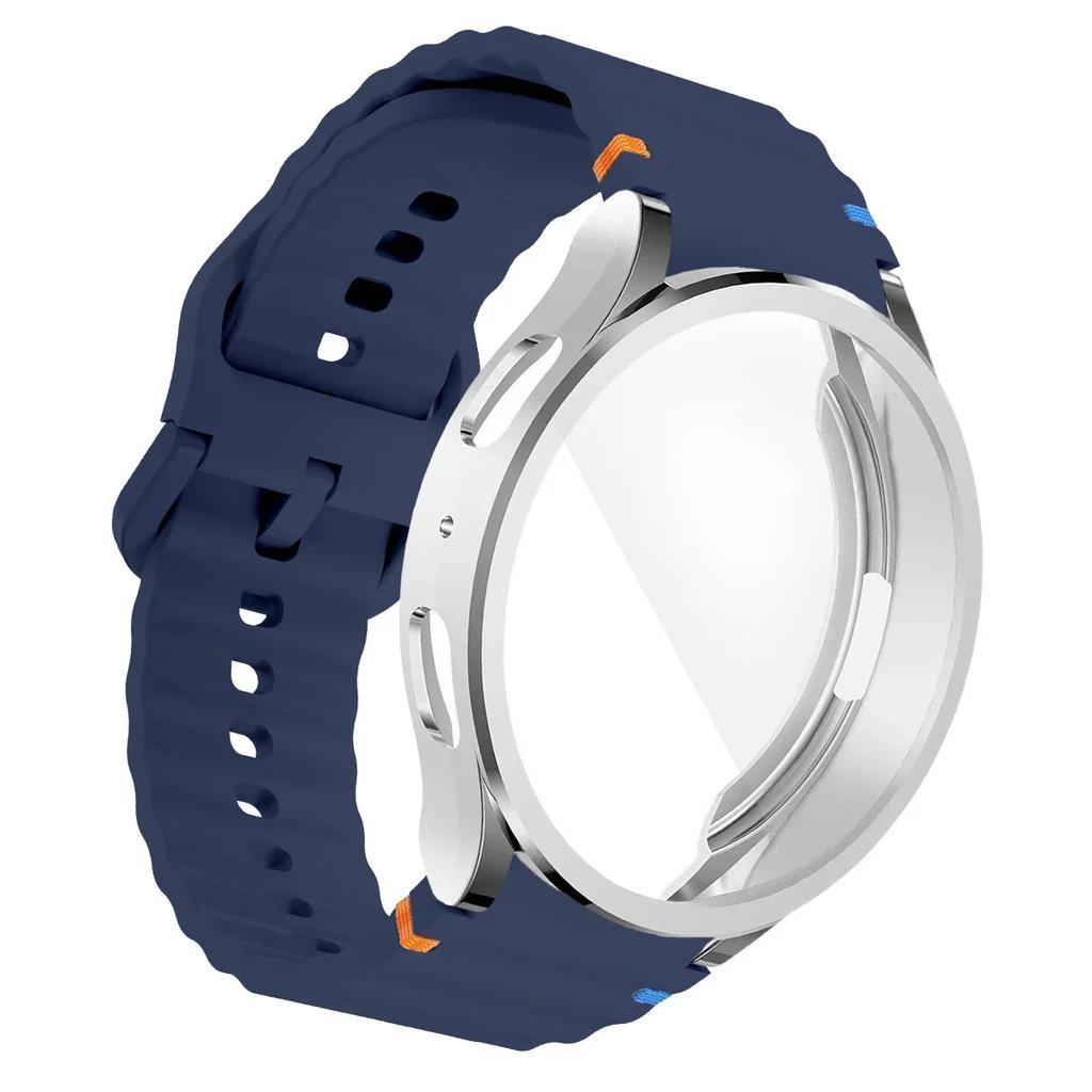 TPU Case+Strap Sports Strap for Samsung Galaxy 7 6 4 5 40mm 44MM Original Silicone Bracelet Soft TPU Case Glass Protective Cover