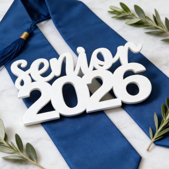 Senior 2026 Schild Abschlussjahrgang 2026 Foto-Requisite Abschluss-Tischdekoration für Senior-Night-Dekor High School College Abschlussfeier Zubehör