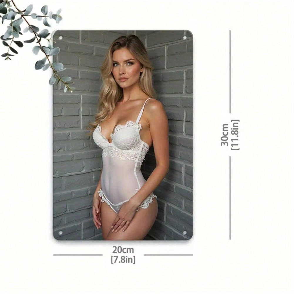 

```text Metal Wall Art Decor, Sexy Lady Sign 11.8x7.8 Inch Waterproof Iron Poster for Home Bar Living Room Bathroom Halloween D 20x30cm（7.8x11.8inch）