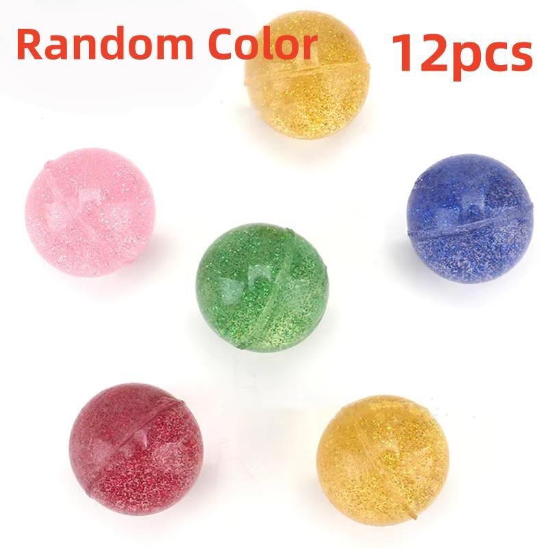 6Pcs/12Pcs 30Mm Bouncy Ball Glitter Kids Toys Boys Girls Balle Rebondissante Rubber Balls For Children Fun Toys Birthday Gift