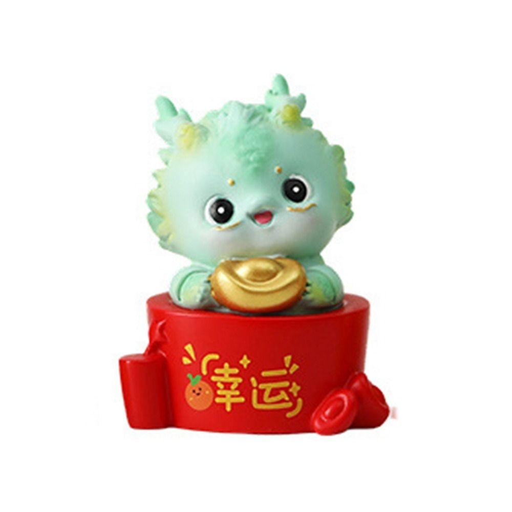 Waterproof Zodiac Dragon Ornaments Dragon Design Resin Dragon Miniatures Wear-resistant Cartoon Dragon Year Lucky Ornaments