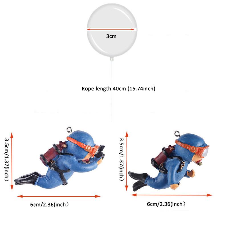 Dekoracja Akwarium Żywica Aranżacja Krajobrazu Małe Ozdoby Mini Nurek Świecący Dekor Akwarium Pływająca Kula Akcesoria Akwariowe