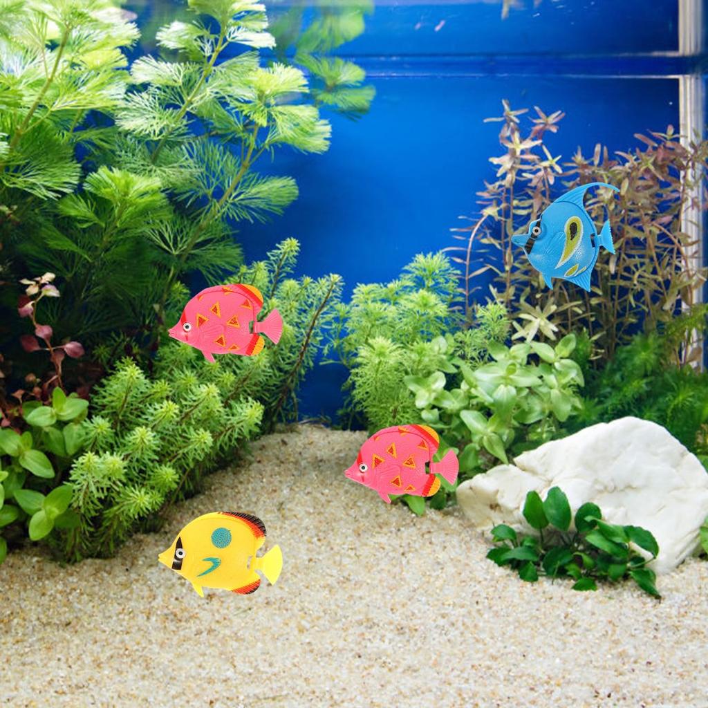 NOLITOY Set of Fake Tropical Fish Floating and Swimming Artificial Fish Colorful Plastic Aquarium Aquarium Accessories 25-Piece Figures, Ornaments,