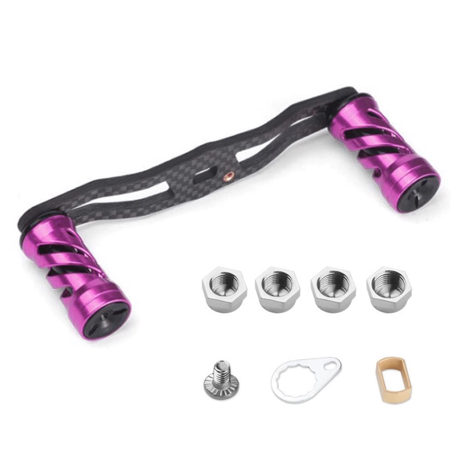 

VISPREA Carbon Reel Parts, Baitcasting Reel Handle, 111mm Carbon Crank, Custom Replacement Part for Shimano and Daiwa YU77 (Purple)