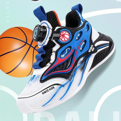 Nové protiskluzové kožené dětské tenisky Vhodné pro děti Běh Chůze Lehké ležérní boty Módní chlapecké basketbalové boty Velikosti 29-40