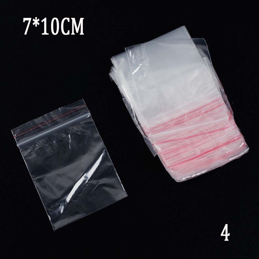 100Pcs Clear Snacks Zero Waste Kitchen Food Storage Sealing Bag Plastic Bags