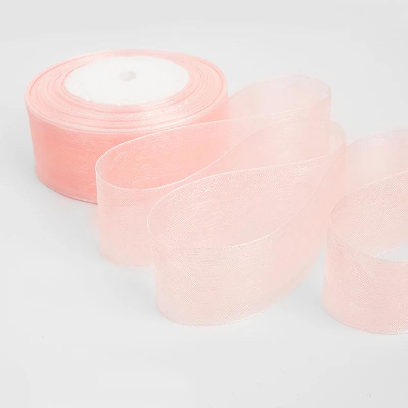 50yards Braided Hair Ribbon Binding Bow Ties DIY for Gift Wrapping 2.5cm Floral Bouquet Decorative Tulle Ribbon