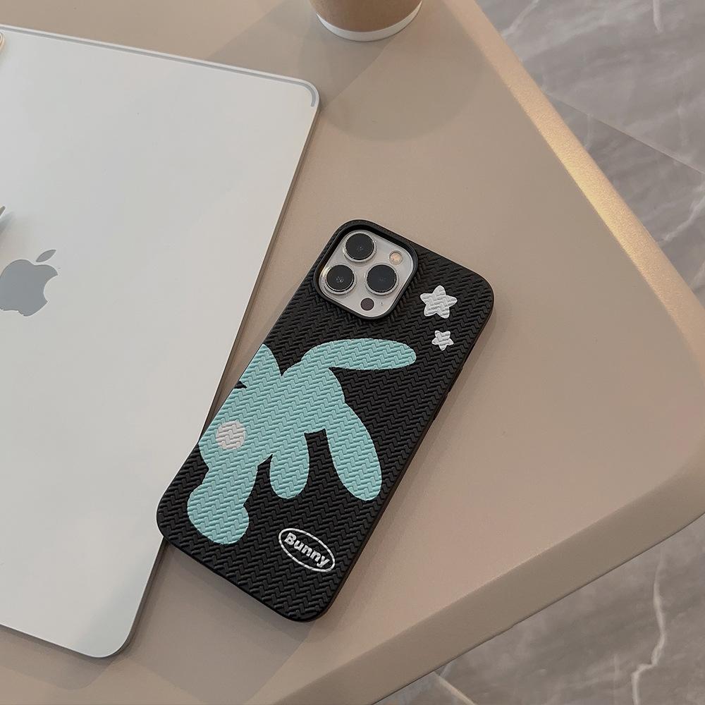 The minimalist rabbit phone case is suitable for iPhone 13, iPhone 15, iPhone 16 Pro Max