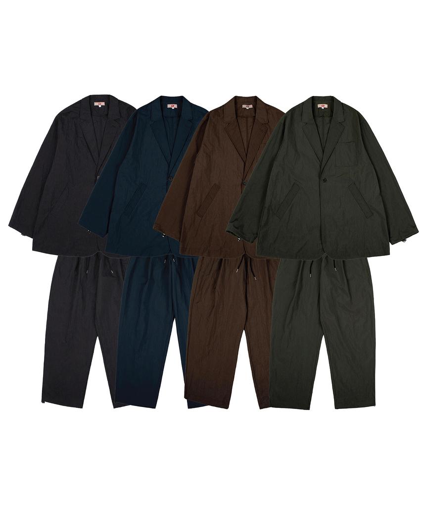 Akau Oversized Nylon Ripstop D-Line Pants (Black)