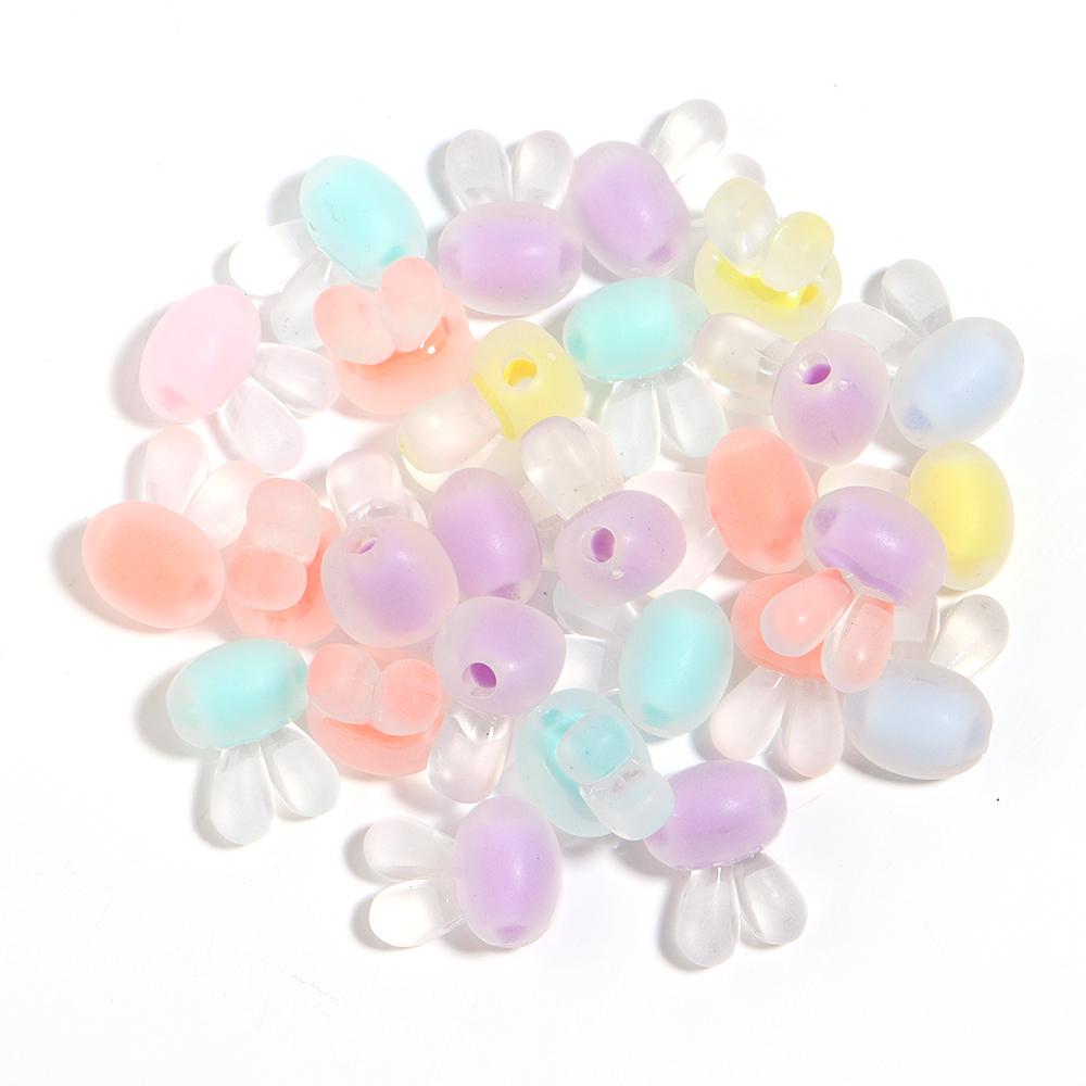 50pcs/lot Colored Acrylic Round Beads Loose Spacer Star Flower Pumpkin Bead For Girls DIY Charm Jewelry Making Bracelet Necklace