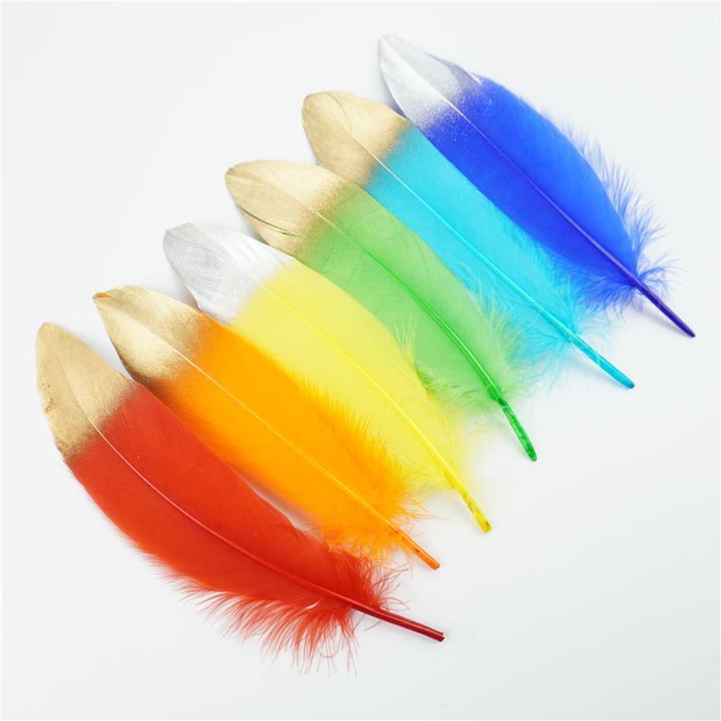 10Pcs Golden Goose Feather 15-20cm Silver Swan Plumes Dream Catcher Accessories DIY Jewelry Creation Feather Holiday Decorations