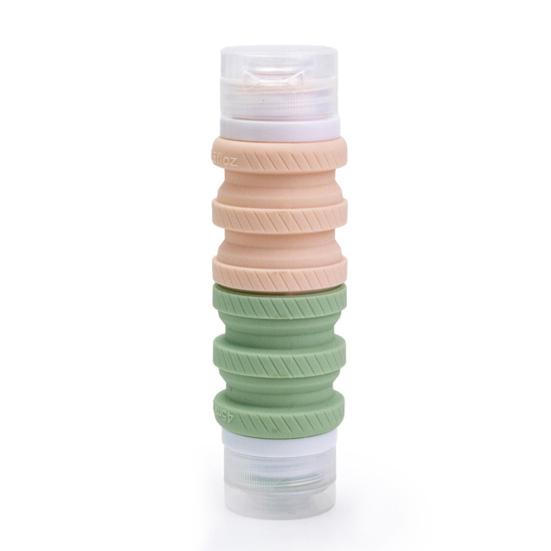 

Double-Head Silicone Travel Bottle Leak Proof Reusable Lotion Conditioner Shampoo Storage Bottle Foldable Refillable Empty Toiletries Container зелений