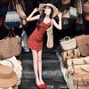 Women's French Retro Red Floral Spaghetti Strap Dress - Early Spring 2025 Edition, Petite Waist-Slimming Design.