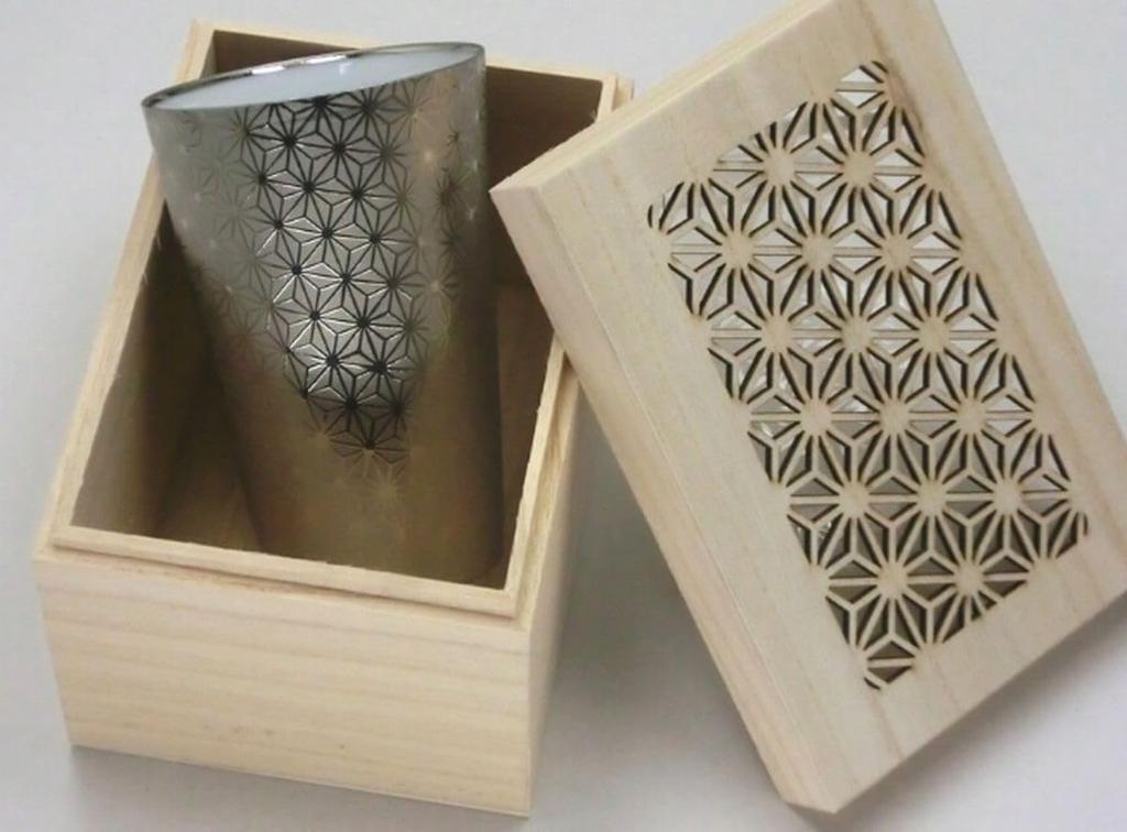 Select Wooden Made In Model 896520 J-kitchens Ultra-thin, Light-transmitting Tumbler, Platinum, Asanoha, Box, 370ml, Japan, No.