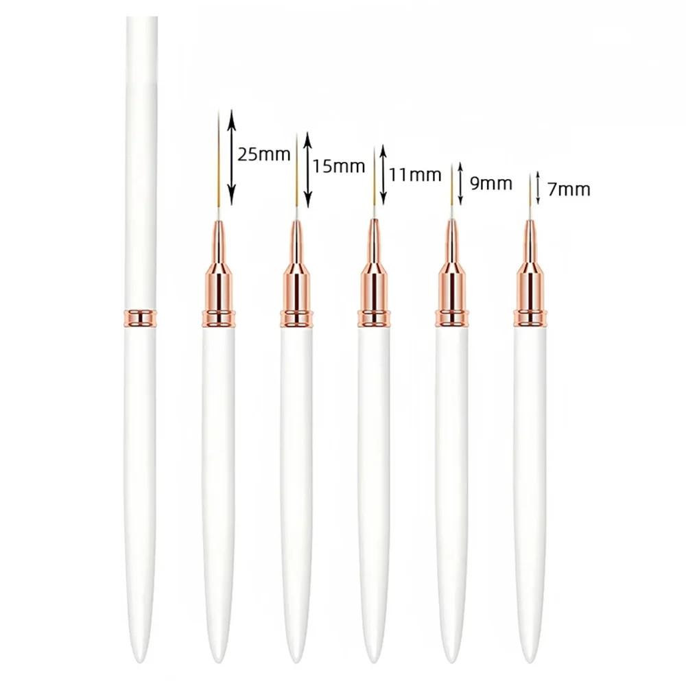 Nail Brush Pen 5pcs/set Nail Art Liner Brushes Set Elongated Striping Drawing Professional