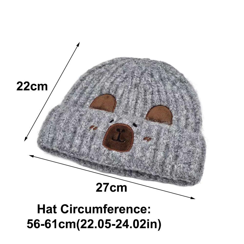 Fashion Soft Winter Beanie Hat Keep Warm Knit Wool Capybara Beanies Casual Warm Knit Hats for Men Women