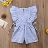 Baby Romper Embroidered Striped Jumpsuit Girl Summer Sleeveless Outfit