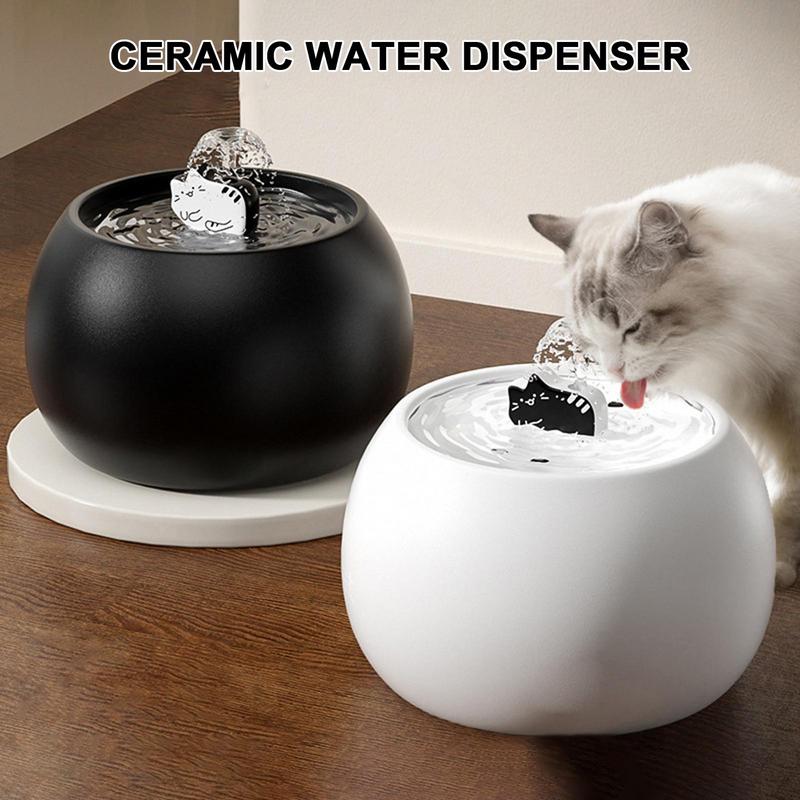 Cat Water Fountain Cat Drinking Fountain Rechargeable Automatic Dispenser with Sensor Filtered Waterer 3D Design for Home Puppy