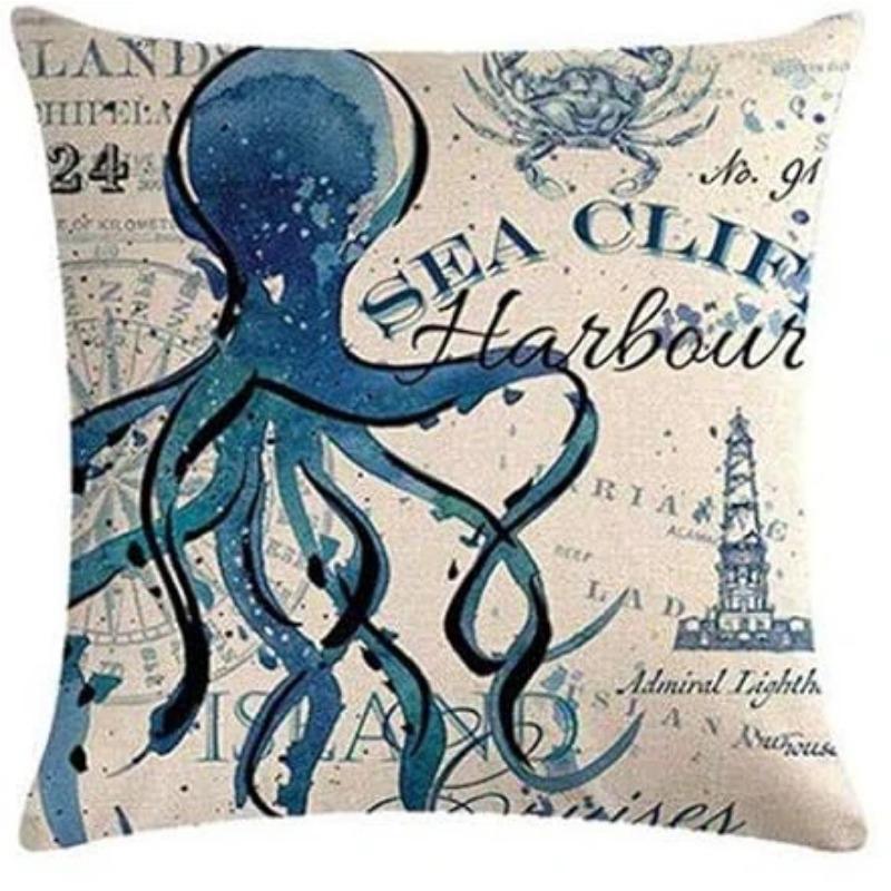 Морской осьминог хлопковая наволочка подушка наволочка 45x45 см подушки декор дома наволочка домашний декор 350mmx350mm