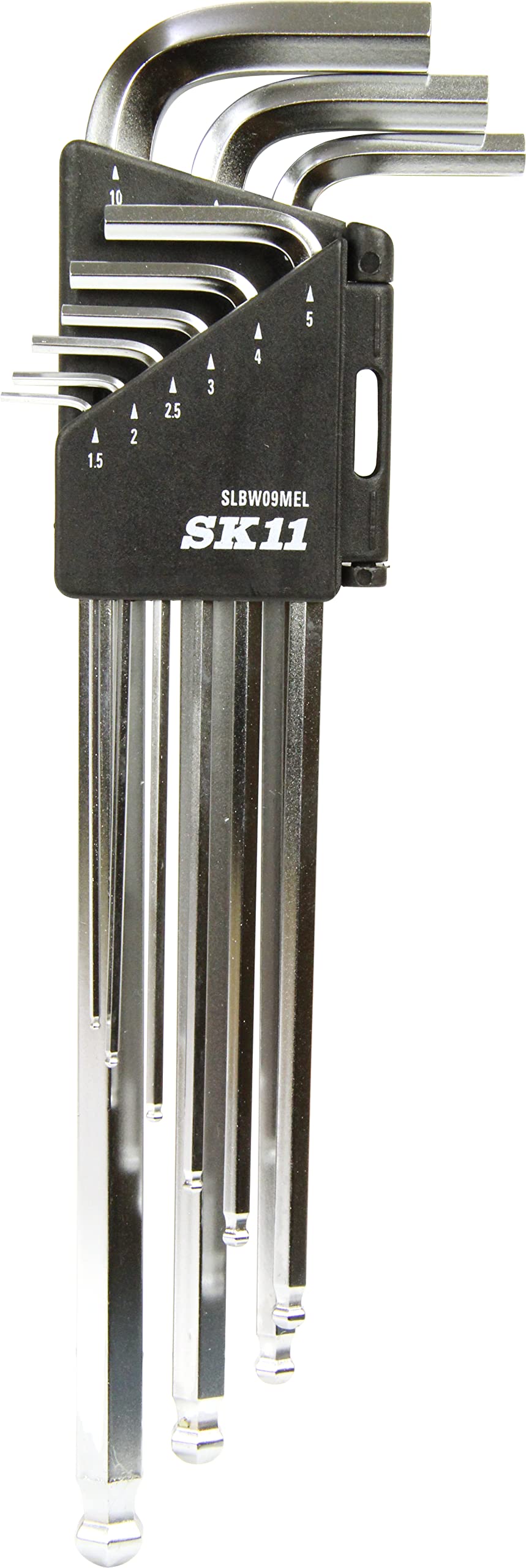 

SK11 Ball Point Hex Wrench Extra SLBW09MEL Set, 1.5-10mm, 35° Inclination, Long,