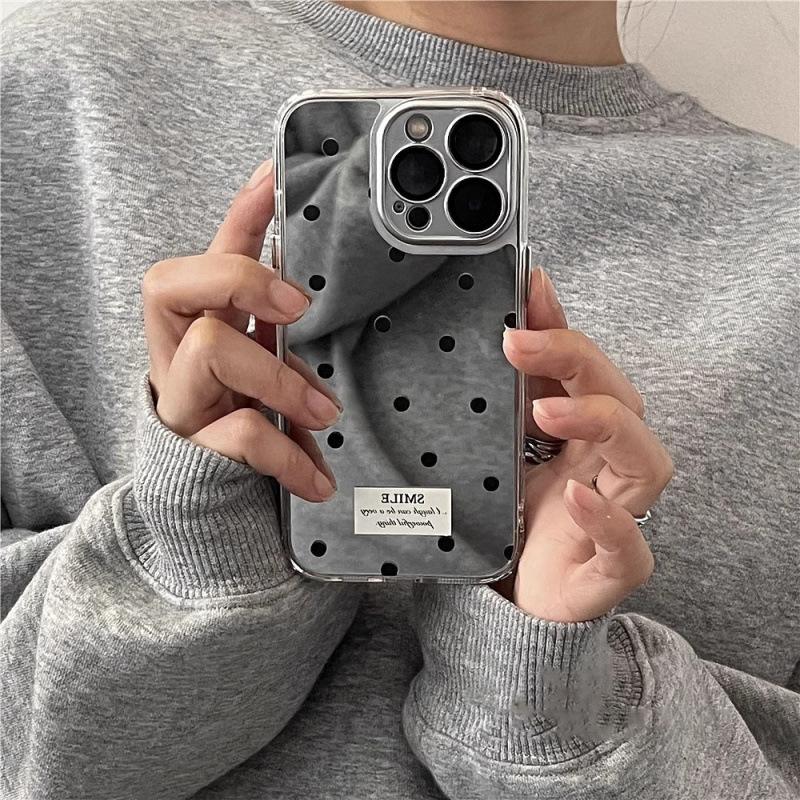 ins mirror black polka dot iPhone11promax Apple 11 mobile phone case 11 niche 11 women 11  case