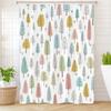 Simple Leaf Pattern Shower Curtain, Bathroom Decorative Leaves Shower Curtains, Home Printed Polyester Fabric Curtain with Hooks