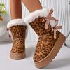Women's Thick Sole Bow Winter Snow Boots - Velvet-Lined, Non-Slip, Casual, Warm