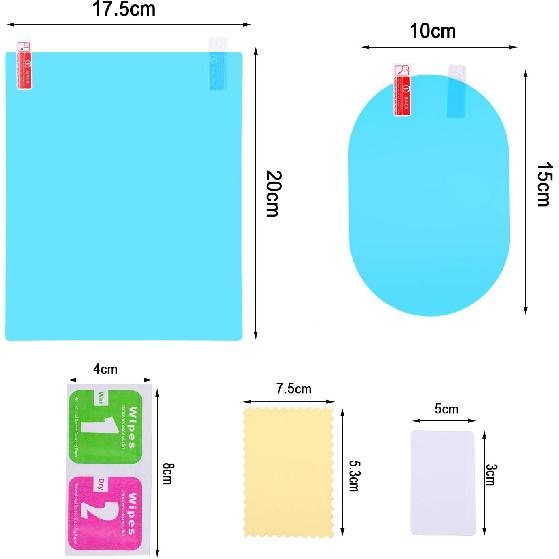 12 Pieces Car Rearview Mirror Film Rainproof Waterproof Anti Fog Nano Coating for Mirrors and Side Windows