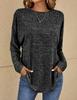2023 Damen Casual Vintage Einfarbiges T-Shirt Frühling Herbst Mode Rundhals Langarm Locker Elegant Allround-Pullover