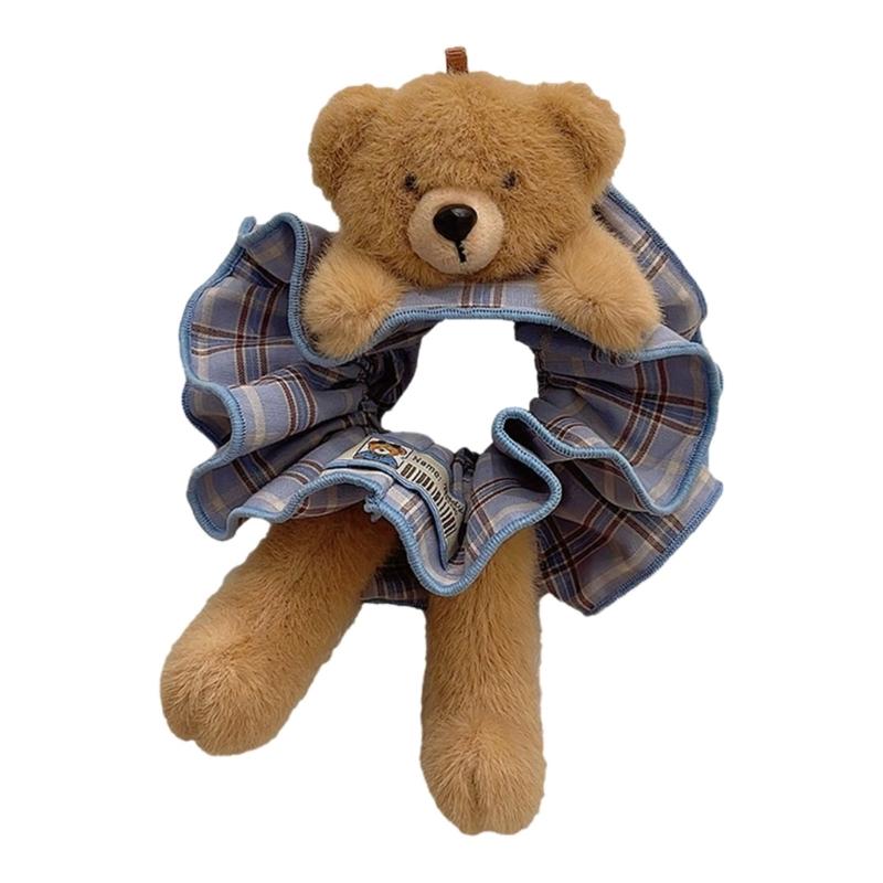 

Детская повязка на голову с дизайном мишки Эластичная резинка для волос для девочек Нежная для волос Эластичный держатель для хвоста для детей Ежедневное использование 1