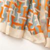 Letter H Color Matching Scarf Women's Winter Fashion Air Conditioner Shawl Warm Scarf Yarn Beach Scarf Silk Scarf
