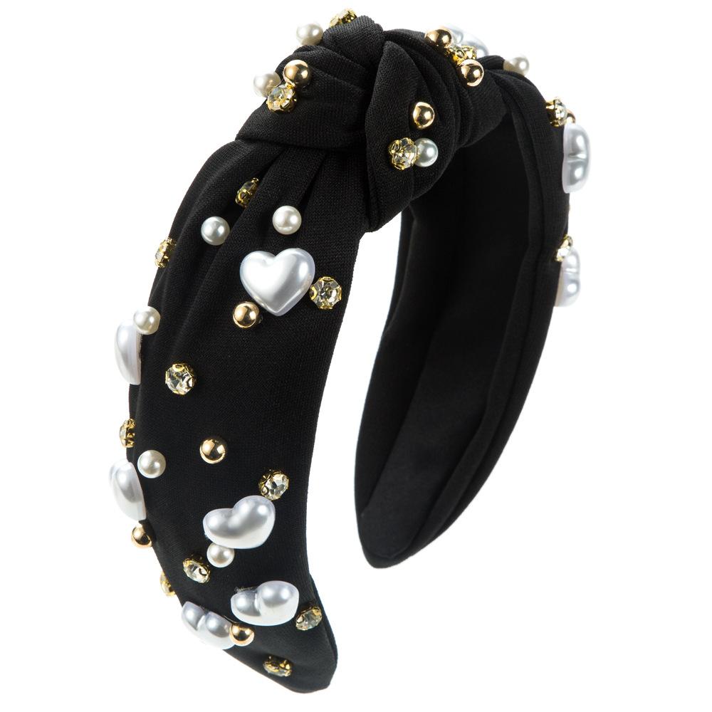 Fashion Valentine's Day Hairband - Heart-shaped Hairband for Women, Wide Edge, Knotted Design, Versatile and Sweet Hair Accessory