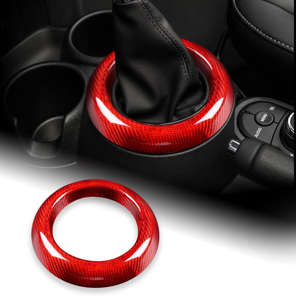 AIRSPEED Accessory Real Hard Carbon Fiber Car Gear Shift Trim Ring Decoration Sticker for