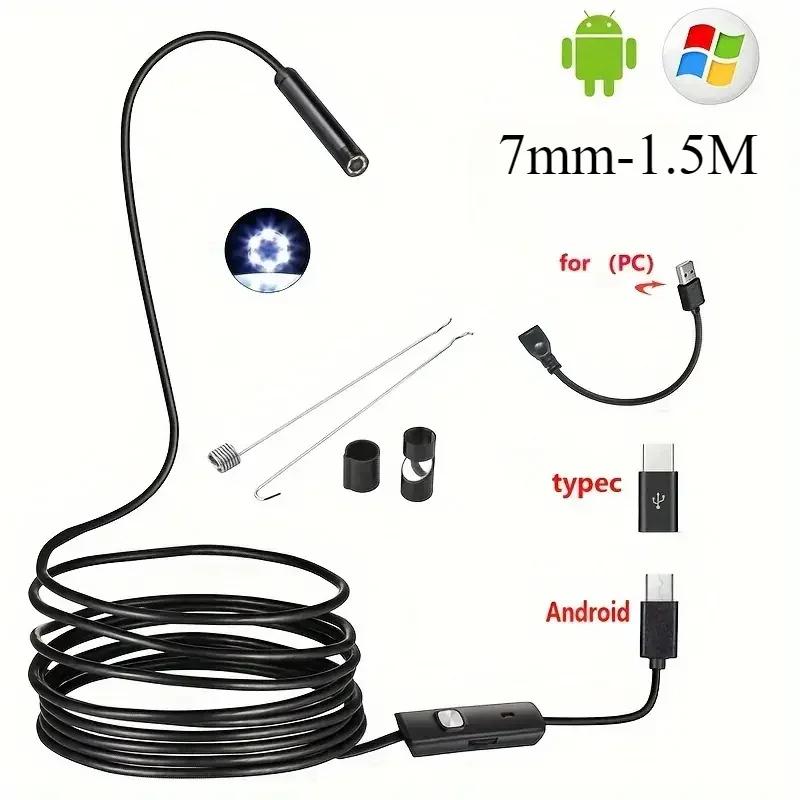 Mini 3-in-1 Endoscope Camera – USB/Android OTG/Type-C for Smartphone, PC & Car (Snake Camera Finder)+