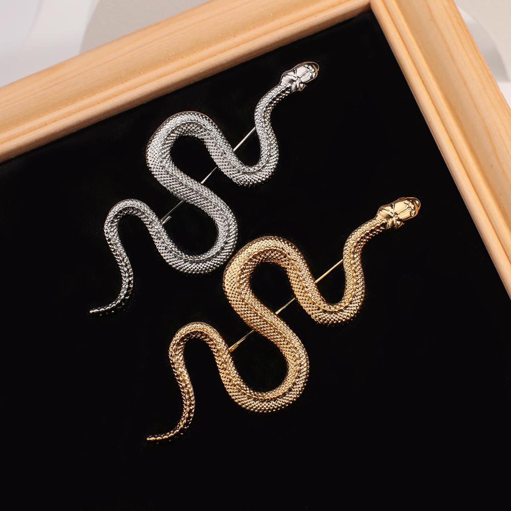Elegant Gifts Animal Women Metal Trendy Collar Accessories Snake Brooch Pins Badge Fashion Jewelry