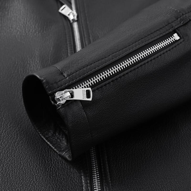 FAPAI Men's Goatskin Leather Lapel Jacket