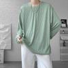 2026 Spring Autumn Men Oversized T-Shirt Man Long Sleeves Pure Color Tshirt Male Bottoming Shirt Man Basic Tops Tees