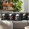 Halloween Skeleton Rose Cushion Pillowcase Printed Polyester 45X45Cm Throw Pillowcover Decorative Sofa Cushion Pillowslip Decor