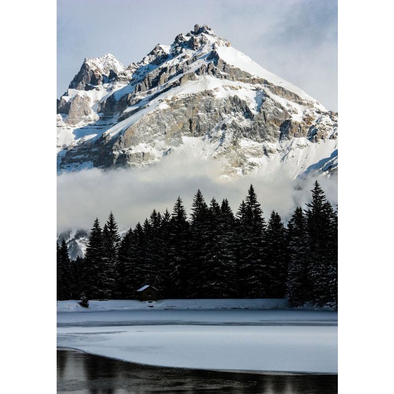 Beautiful Dark Green Forest Foggy Mountain Landscape Nature Scenery Poster Canvas Painting Wall Art Pictures Home Room Decor