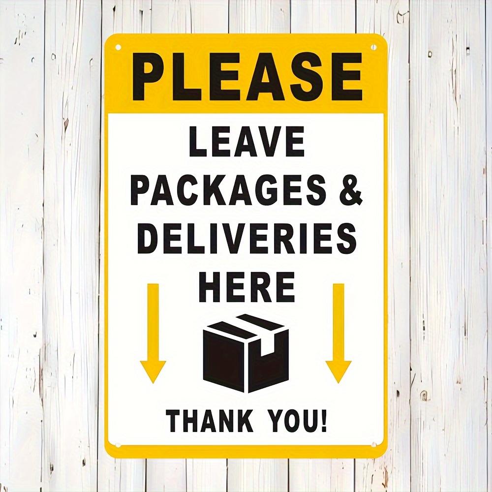 Vintage Please Leave Packages Iron Sign Xcm D Flat Durable Wall Decor for Indoor Outdoor Garage