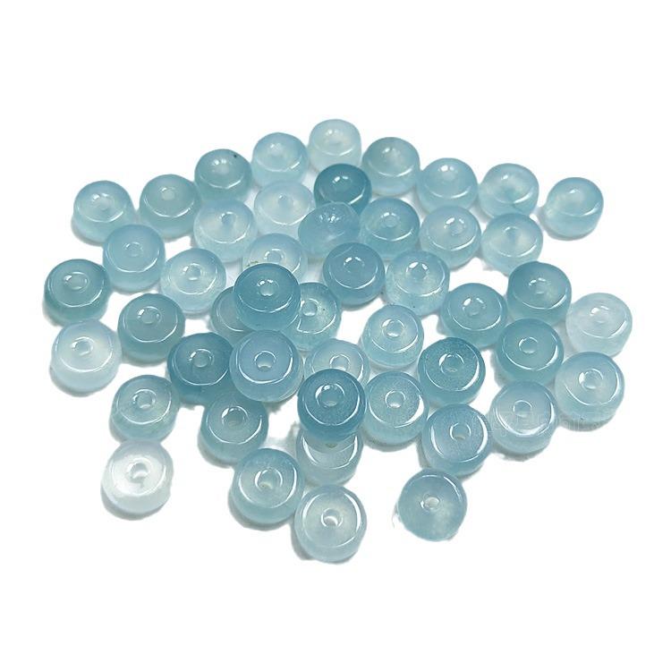 Aquamarine Blue 8mm Jade Abacus Spacer Beads for DIY Jewelry